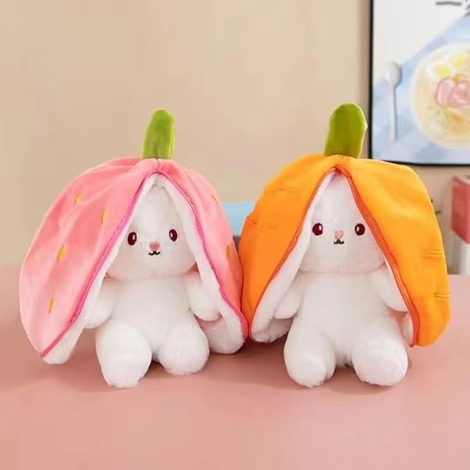 Zesia Bunny Plush – Strawberry & Carrot Hood