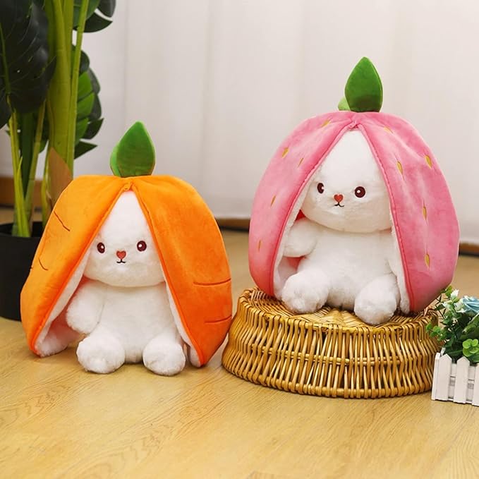 Zesia Bunny Plush – Strawberry & Carrot Hood