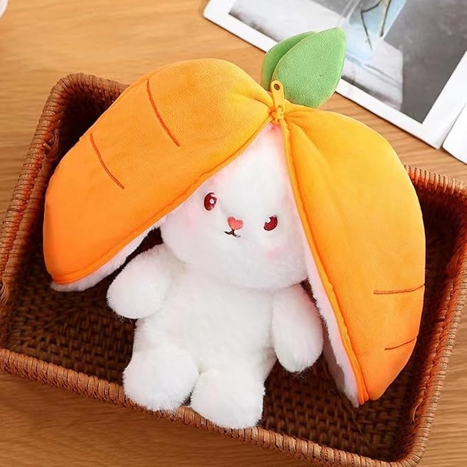 Zesia Bunny Plush – Strawberry & Carrot Hood