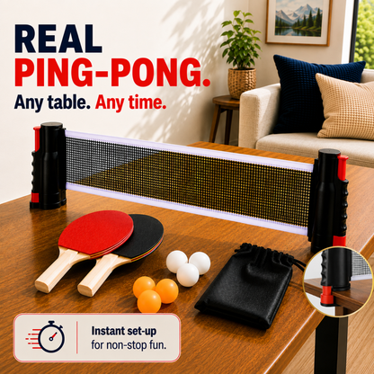 AnyTable™ Portable Table Tennis Set