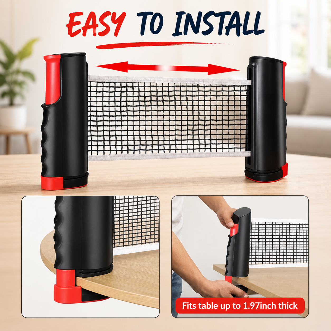 AnyTable™ Portable Table Tennis Set