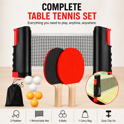 AnyTable™ Portable Table Tennis Set
