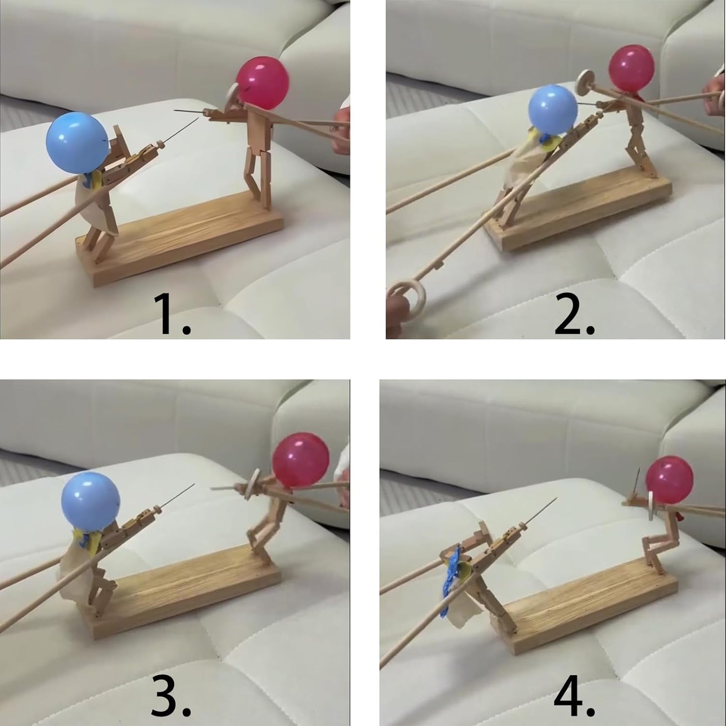 Handmade Wooden Fencing Puppet